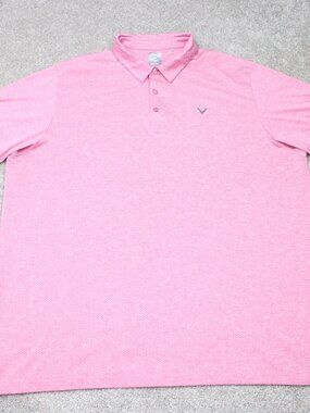 Callaway Polo Shirt Mens 3XLT XXXL -Tall Pink Opti-Dri Golf Stretch Short Sleeve